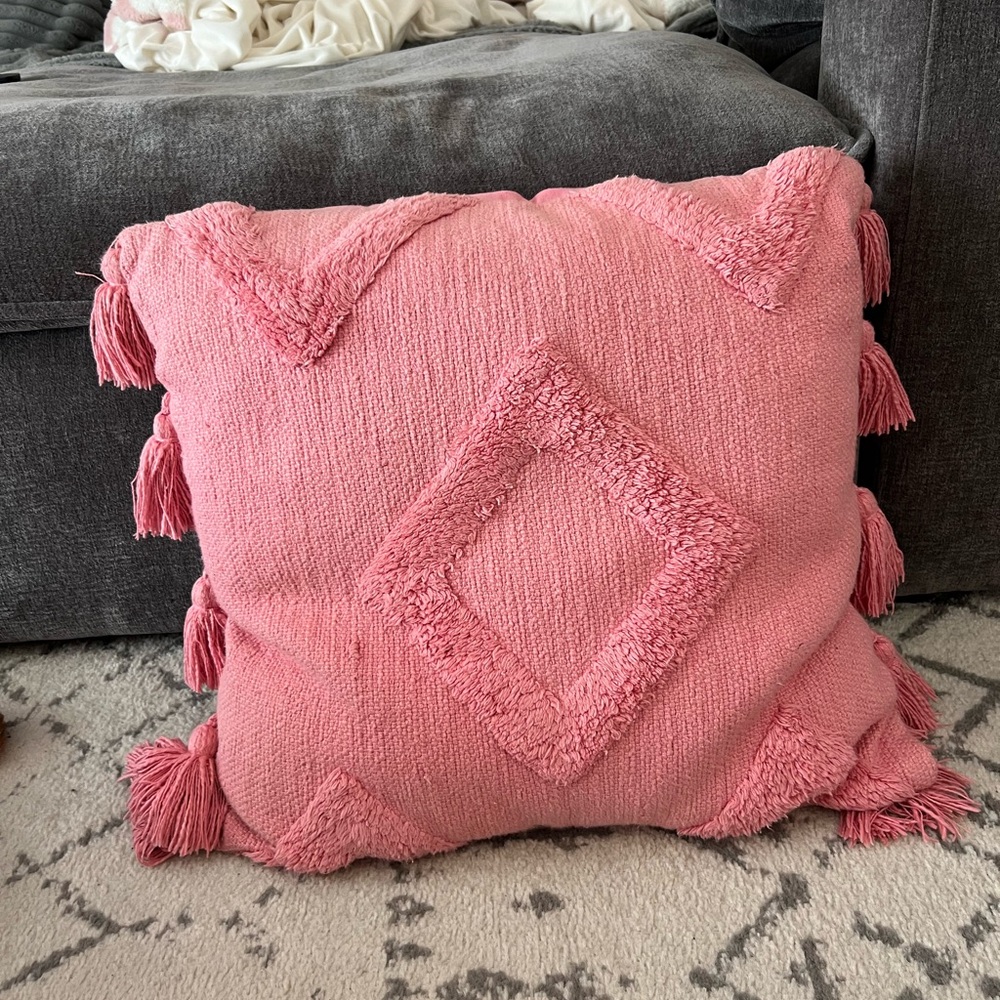 Magaschoni Pink Geometric Accent Pillow